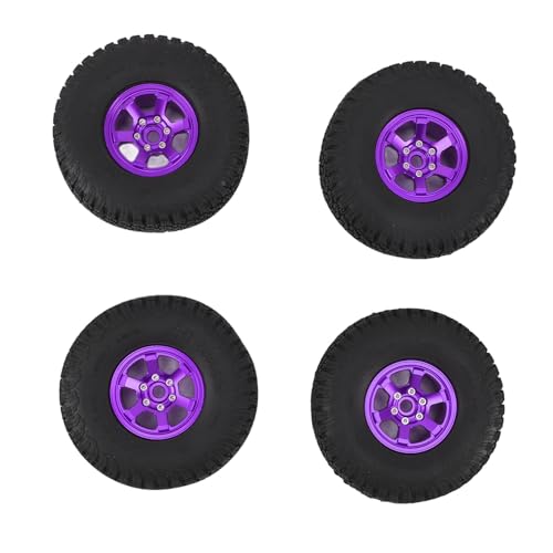 Alomejor 1,9-Zoll-RC-Crawler-Reifen aus Aluminiumlegierung, Gummi, Starker Griff, Direkter Ersatz für SCX10 RBX10 1/10 Crawler (Purple) von Alomejor
