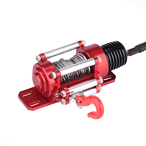 Alomejor 1:10 RC Crawler Elektrische Metallwinde f¨¹r SCX10 D90 D110, Roter Mini Metallwindegeeignet f¨¹r Crawler-Kletterautos von Alomejor
