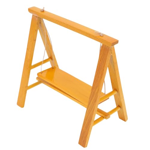 Alomejor 1:12 Miniaturpuppenhausschwung, Lebensechte Möbelfigur für Winziges Hausdekor für Puppenhäuser, Zimmerboxen, Hausmodell (Holzfarbe) von Alomejor