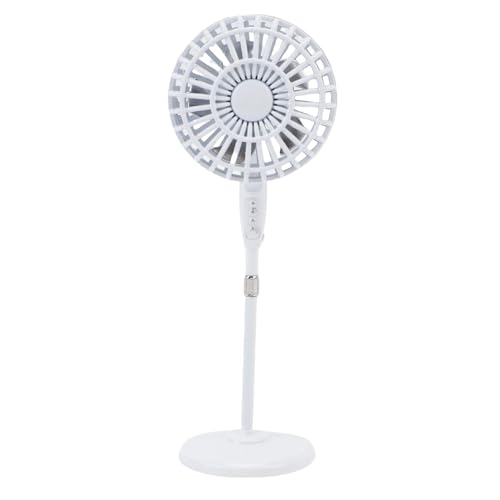 Alomejor 1:12 Skala Dollhouse Floor Fan Miniature Dollhouse -Lüfter mit Retro -Design für Wohnkultur -DIY -Display (White) von Alomejor
