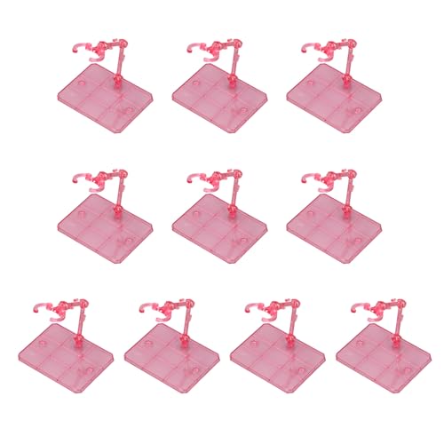 Alomejor 10 Sets Figurenmodellständer, Kunststoff-Actionfiguren-Display-Basishalter-Kit für 6-Zoll-Modelle mit Montagezubehör (transparentes Rosa) von Alomejor