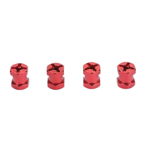 Alomejor 12 Mm Durchmesser, Abstandshalter für RC-Rad-Sechskantnabenverlängerung aus Aluminiumlegierung, Verbessert die Stabilität bei Kurvenfahrten für RC-Cars (Rot) von Alomejor