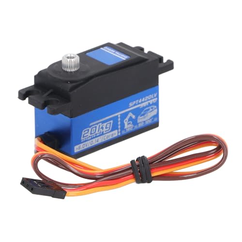 Alomejor 20 Kg RC-Digitalservo mit Arm, Blaues Metallgetriebe, Präzise Steuerung, Perfektes Ersatzteil für 1/10 RC-Car-Boot von Alomejor