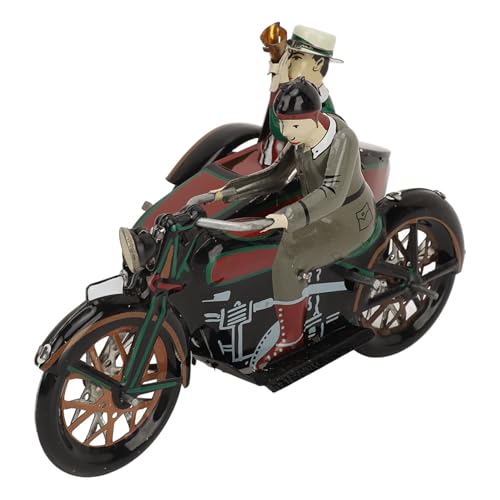 Alomejor 3-rädriges Motorrad-Aufziehspielzeug, Vintage-Ornament aus Weißblech, Handgefertigtes Sammlerspielzeug für Erwachsene von Alomejor