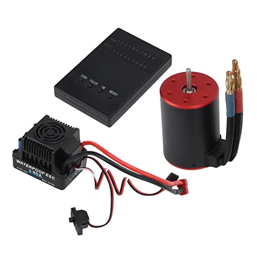 Alomejor 3650 3100KV Hocheffizienz Bürstenloser Motor und 60A ESC Set für 1/10 1/8 RC, Wasserdicht und Langlebig für Fahrzeuge Außerhalb der Straße von Alomejor
