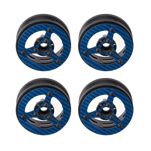 Alomejor 4 Stück 1,9 Zoll Kohlefaser-RC-Radfelgen für 1/10 Crawler-Fernbedienungsauto Upgeade-Teil (Blue) von Alomejor