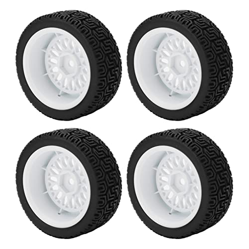 Alomejor 4 Stückke RC Reifen, RC Reifen mit Hohem Abrieb, Ersatzräder für 1/10 Autos (White) von Alomejor