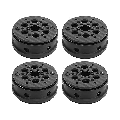 4PCS 1,9 Zoll Felgen Carbon Fiber RC Beadlock Wheels Felgen für SCX10 1/10 RC Crawler (Runder Lochstil) von Alomejor