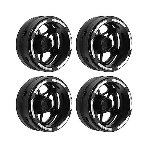 Alomejor 4PCS 1,9 Zoll Felgen Carbon Fiber RC Beadlock Wheels Felgen für SCX10 1/10 RC Crawler (Sechseckiger Sternstil) von Alomejor