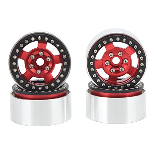 Alomejor 4pcs RC Rad CNC Bearbeitete Verriegelungsreifen Verschleiß Widerstand Stabil für 1/10 RC -Autos für Axiale SCX10 MST (Rot) von Alomejor