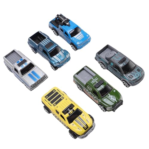 Alomejor 6 PCs Vintage Plastiklegierung Auto Spielzeugset, Lebensee Modell für Spielzeugautos Sammlung Pickup Trucks von Alomejor