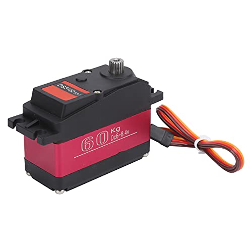 Alomejor 60 Kg RC Digitales Servo Hohes Drehmoment Digitales Servo Hochgeschwindigkeit Edelstahl Getriebe für RC Auto Offroad Fahrgeruge -AutomodellZubehörr von Alomejor