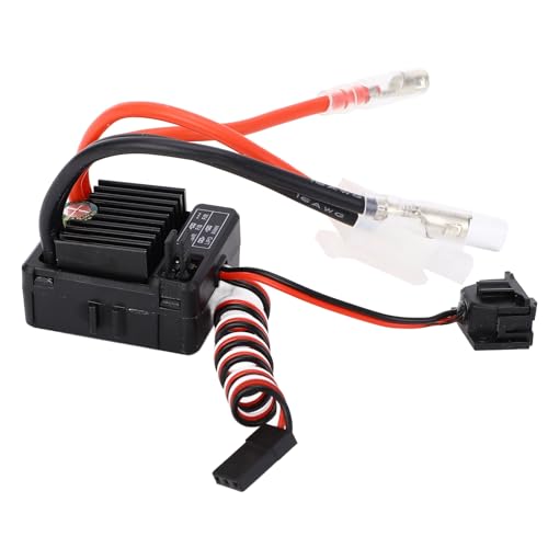 Alomejor 60A Gebürsteter ESC-Geschwindigkeitsregler mit 3 Modi, Wasserdicht, Staubdicht, Elektronisch für 1/10 RC-Autos, Boote von Alomejor
