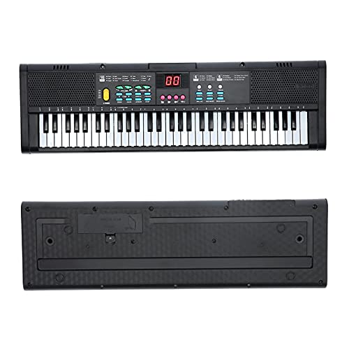 Alomejor 61 Tasten Kids Digital Piano -Tastatur mit Mikrofon -USB Kabel für Telefon Tablet 6 Demo Songs 16 Töne 6 Rhythmen Unterrichtsfunktion Aufnahmevereinbarungsvolumen von Alomejor