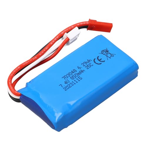 Alomejor 7,4 V 850 MAh Lithium-Batterie-Ersatz für V912V262V333V353BQ202 RC-Hubschrauber mit Rotem JST-Stecker von Alomejor