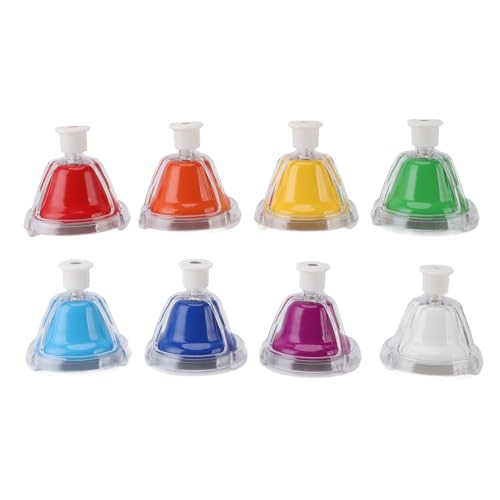 Alomejor 8 PCs Schreibtisch Handglocke 8 Note Hand Bell, Metal ABS -Musiktisch mit Augenkoordination für Kinder von Alomejor