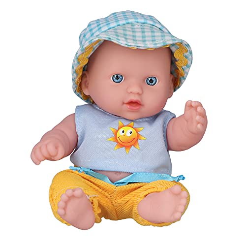 Alomejor 8-Zoll-Baby-Puppe, Weiche Ganzkörper-Neugeborenen-Baby-Puppe, Lebensechte Baby-Mädchen-Puppen für Geschenke (Q8G-011 Xiaolan Sonne) von Alomejor