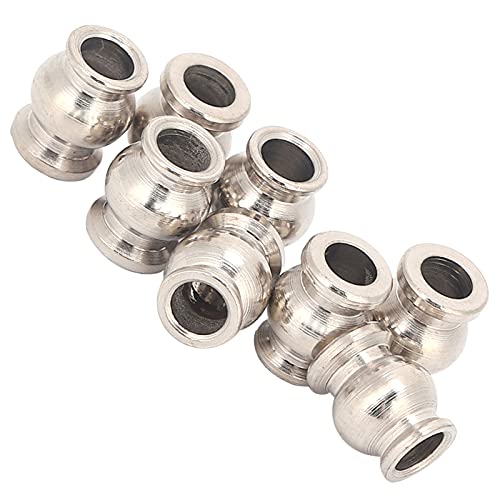 Alomejor 8-teiliger Metall-RC-Stoßdämpferkopf, Silbernes RC-Zubehör mit 3 Mm Lochdurchmesser für 1/10 RC-Auto von Alomejor