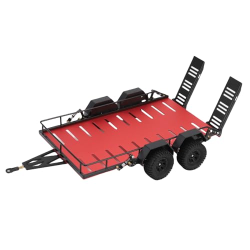 Alomejor Aluminiumlegierung Hoher Simulation RC Trailer 4 Unabhängige Stoßdämpfer für Offroad -Enthusiasten (Rot) von Alomejor