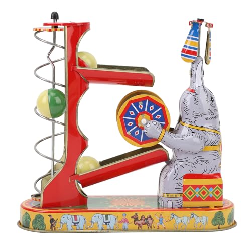 Alomejor Aufziehspielzeug Elefant Spielt Bälle Spiel Eisen Nostalgisches Thema Vintage Sammlerstück Uhrwerk Spielzeug fürDesktop-Dekoration von Alomejor