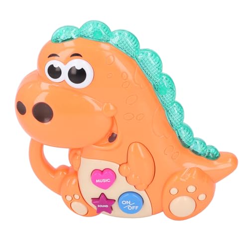 Alomejor Baby Dinosaurier Klavier Keyboard Spielzeug Dinosaurier Elektronisch Klavier für Kleinkinder Tragbare Musikinstrumente mit Soundeffekt -Sorte Safe Safe Langable Ansprechendes Design (ORANGE) von Alomejor
