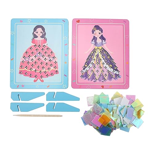 Alomejor DIY Stochern Prinzessin Kleid Handwerk Kit Feinmotorik 3D Malerei Feinmotorik Prinzessin Dress Up Spielzeug (Rosa) von Alomejor