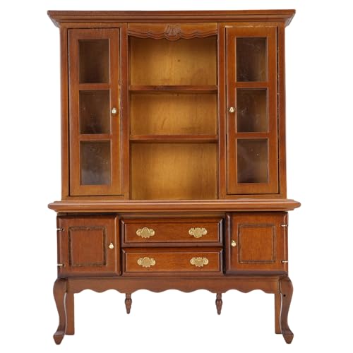 Alomejor Dollhouse Miniatur -Sideboard, Birchwood Geschnitzte Schrank für Esszimmermodell -Kollektor Display von Alomejor