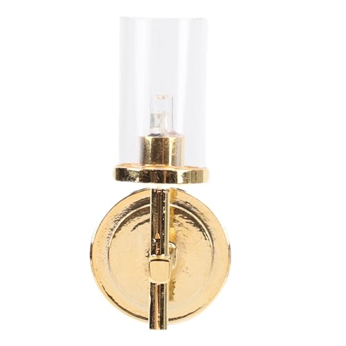 Alomejor Dollhouse Wandlampe, 1:12 Miniatur -LED -Licht mit Glasschatten und Kippschalter für Puppenhausdekoration und Fotografie -Requisiten von Alomejor