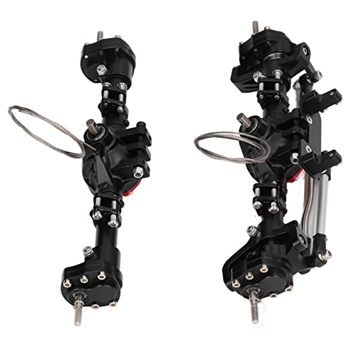 Alomejor Exquisite CNC -bearbeitete RC -Vorderpfort Portalachse, Perfekte Passform für Axiale SCX10 I II III, RC Crawler Teile für die Verstärkte Steuerung (Black) von Alomejor
