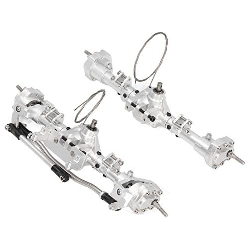 Alomejor Exquisite CNC -bearbeitete RC -Vorderpfort Portalachse, Perfekte Passform für Axiale SCX10 I II III, RC Crawler Teile für die Verstärkte Steuerung (Silver) von Alomejor