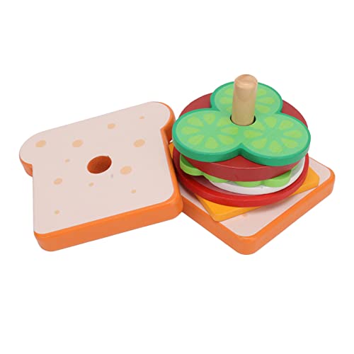Alomejor Fast-Food-Kochspielset, Kompositholz, Süße Form, Spielhaus, Spielzeug für (Sandwich) von Alomejor
