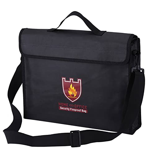Alomejor Feuerfeste Tasche, Doppelseitig, Wasserdicht, Leicht, mit Griff, Schützt Lipo-Batterie, Gelddokumente (38 * 28 * 7,5 cm) von Alomejor