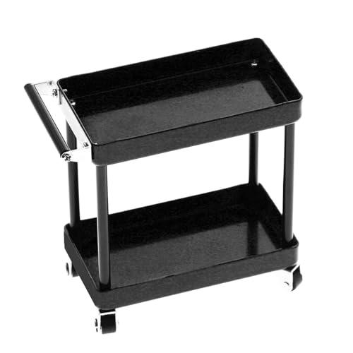 Alomejor Großgröße Rolling -Werkzeuge Karren Zuverlässig Tragbarer Workshop -Garage Reale Reparatur für 1/16 Skala Modell Black Metal (Black) von Alomejor