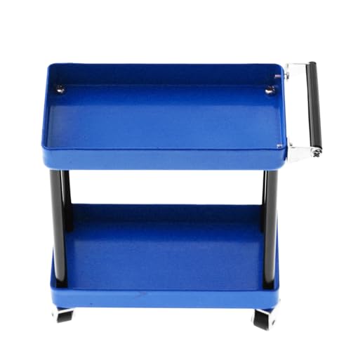 Alomejor Großgröße Rolling -Werkzeuge Karren Zuverlässig Tragbarer Workshop -Garage Reale Reparatur für 1/16 Skala Modell Black Metal (Blue) von Alomejor