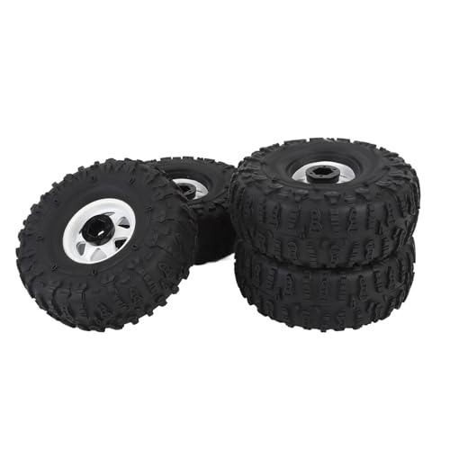 Alomejor Gummi -RC -Crawler -Reifen -Set, Metall Hex Hub Rad Felgen, Verbesserte Traktionschockabsorption für 1,9 Zoll RC -Reifen (White) von Alomejor