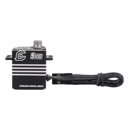 Alomejor Hochleistung 9 Kg RC Digitalmikro -Servo mit Arm, Noise -Metall Servo Ersatz für SCX10 III 1/18 Crawler, Kupferaluminiummaterial für RC Crawler (Black) von Alomejor