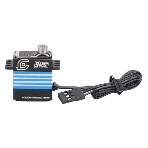 Alomejor Hochleistung 9 Kg RC Digitalmikro -Servo mit Arm, Noise -Metall Servo Ersatz für SCX10 III 1/18 Crawler, Kupferaluminiummaterial für RC Crawler (Blue) von Alomejor