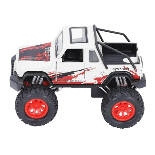 Alomejor Hochsimuliertes Geländewagen-Modellspielzeug mit Sound-Lichteffekt, Langlebiges Sammlerfahrzeug für Jungen und Mädchen (White) von Alomejor