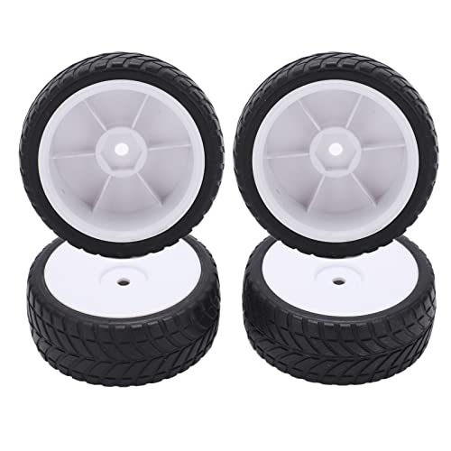 Alomejor Hochwertige 1/10 RC-Autoersatzreifen für Verbesserte Griffe und Haltbarkeit für Allgemeine Fernbedienung Flachsportwagen Weiße 4PCs Geeignet von Alomejor