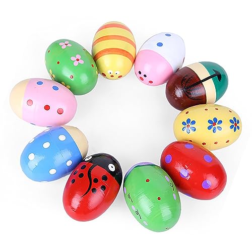 Alomejor Hölzerne Maracas Egg Shakers Leichtes Tragbares Kinderspielzeug für Kinder, Familienversammlungen Alomejor Hölzerne Maracas Egg Shakers Leichtes Tragbares Kinderspielzeug für Kinder, Familienversammlungen von Alomejor