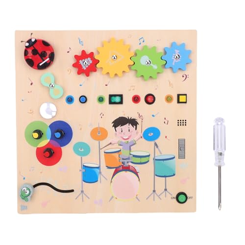 Alomejor Holzbett, LED Light -up Activity Board mit Feinmotorik -Fähigkeiten für Kleinkinder -Bildungsspielzeug für Kleinkinder von Alomejor