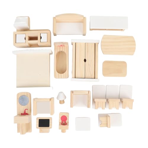 Alomejor Holzmöbel Playset, Massivholz Miniatur -Rollenspiel Set für Kinderspielzimmer Geeignet von Alomejor