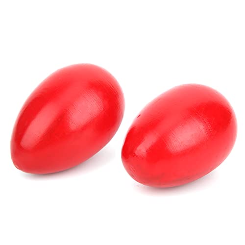 Alomejor Holzschüttler 2pcs Musical Eggleays für Kleinkinder Eier Maracas mit Massiver Holzkonstruktion Glatte Oberfläche für Kinder Kinder Musik Spielen (SY-63 rot) von Alomejor