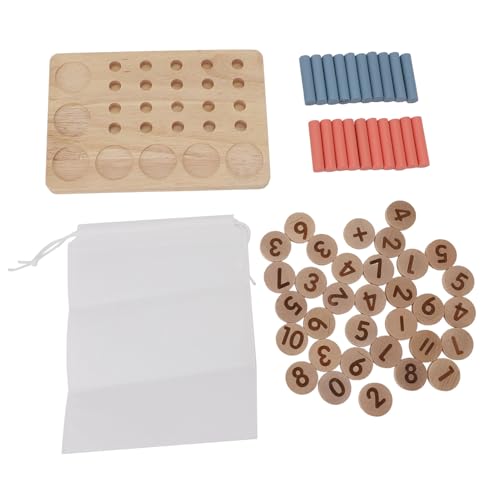 Alomejor Holzzahlenblöcke und Zähler Peg Board, Mathematisches Manipulativen Spielzeug, Kognitiver Entwicklung Lernspielzeug für 3 4 5 -jährige, von Alomejor