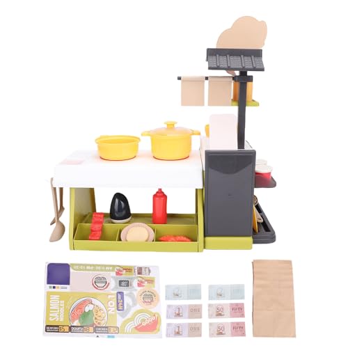 Alomejor Kids Kitchen Playset, Farbwechsler mit Speicherischer Kasse Simuliertes Meeresfrüchterestaurant für Kleinkinder 3,4,5,6 Jahre Tun, Als Spielen von Alomejor