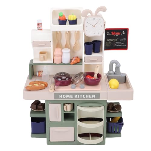 Alomejor Kids Kitchen -Spielset mit Schallunterbrechendem, Spielzeugküchenset mit Vielen Spielfunktionen für das Kochen von Essen von Alomejor