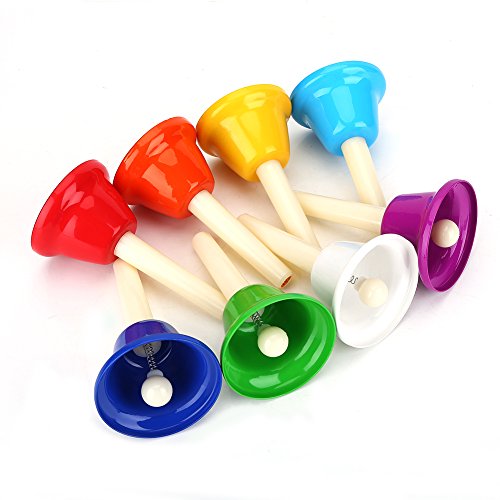 Alomejor Kinder Hand Percussion Glocke 8 Hinweis Diatonische Metallglocke Musical Glocke Handbells Set Musikinstrument Spielzeug Alomejor Kinder Hand Percussion Glocke 8 Hinweis Diatonische Metallglocke Musical Glocke Handbells Set Musikinstrument Spielzeug von Alomejor