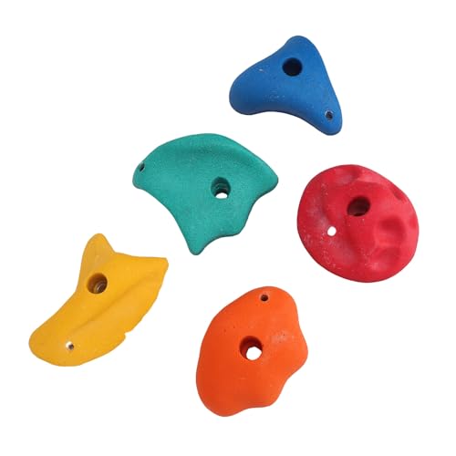 Alomejor Kinderklettern Hält Farbenfrohe Harzfaser -Felswandgriffe für Spiele Im Freien, 5 Pack von Alomejor