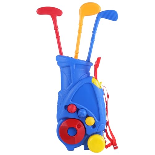 Alomejor Kleinkind -Golfset, Plastikclubs und Bälle Golfwagen Set mit Einziehbarem Griff -Schultergurt für das Spielen Im Freien Im Freien Im Freien (Blue) von Alomejor