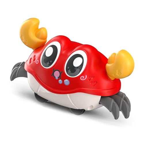 Alomejor Krabbenspielzeug Zum Zurückziehen, Cartoon-Tier-Krabbel-Babyspielzeug, Langlebiges und Sicheres Kunststoffmaterial, Ideal für Mädchen und Jungen (Rot) von Alomejor